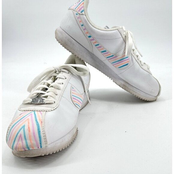 NIKE CORTEZ 72 shoes sneakers leather pastel stripe swoosh retro colorful 8.5 - Picture 1 of 14